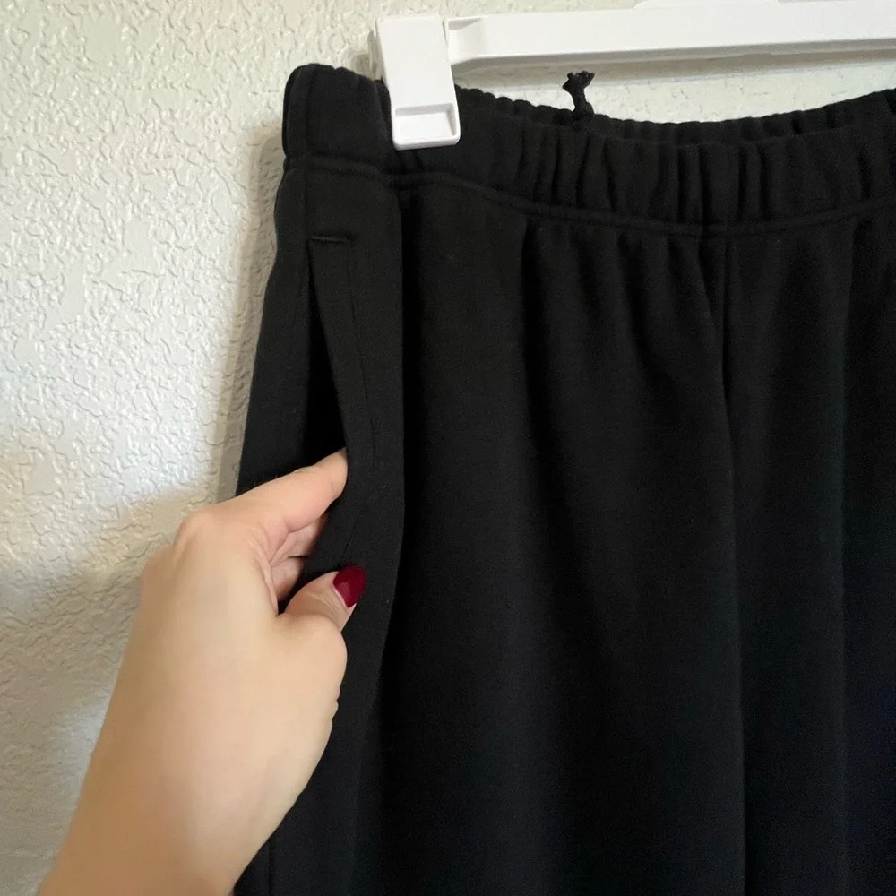 Skims Cotton Fleece Blend Classic Straight Leg Pants in Onyx NWOT